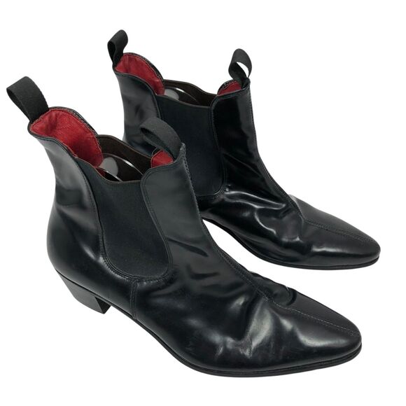 Mark Astbury Beatwear Beatle Boots Mens 43.5 Black Leather Chelsea Made in Italy - Picture 1 of 15
